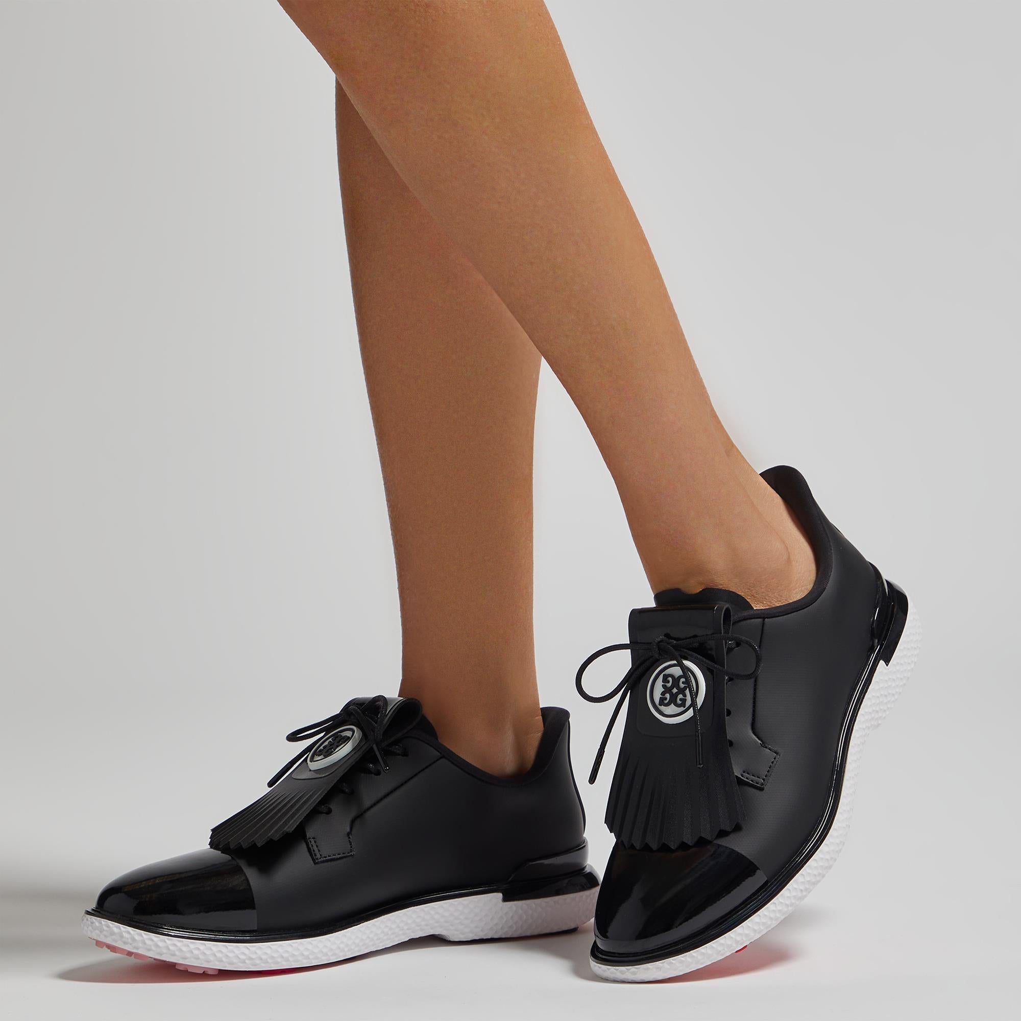 G/FORE Gallivan2r Side Stripe Kiltie Ladies Golf Shoes Onyx